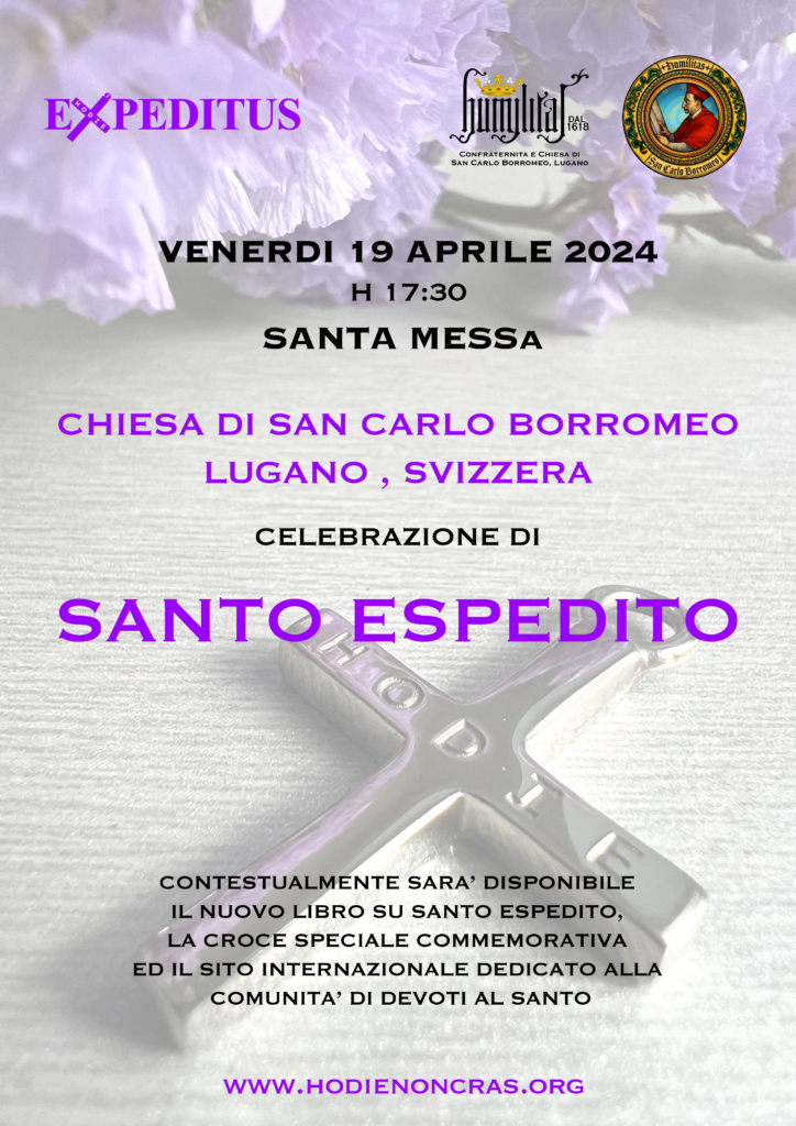 19.04.2024 CELEBRAZIONE SANTO ESPEDITO CHIESA SAN CARLO BORROMEO LUGANO SVIZZERA